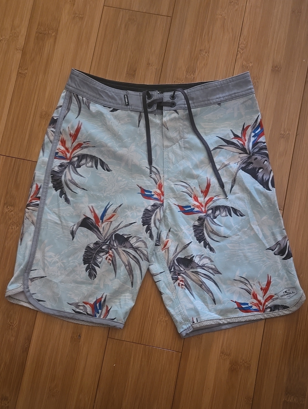 O'Neill Light Blue Tropical Floral Boardshorts - 27